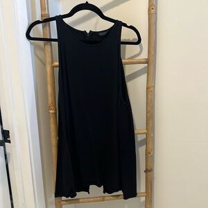 Topshop Black High Neck Top with Slit on the Back